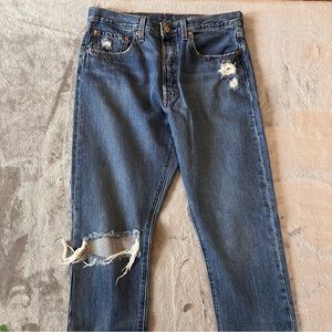 Levi's 501 Skinny jeans button fly 501’s distressed knees W 31 L 30